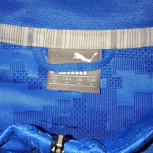 Puma mens Blue Digi Camouflage 1/4 zipper t neck golf sweatshirt sweater m - Picture 3 of 4